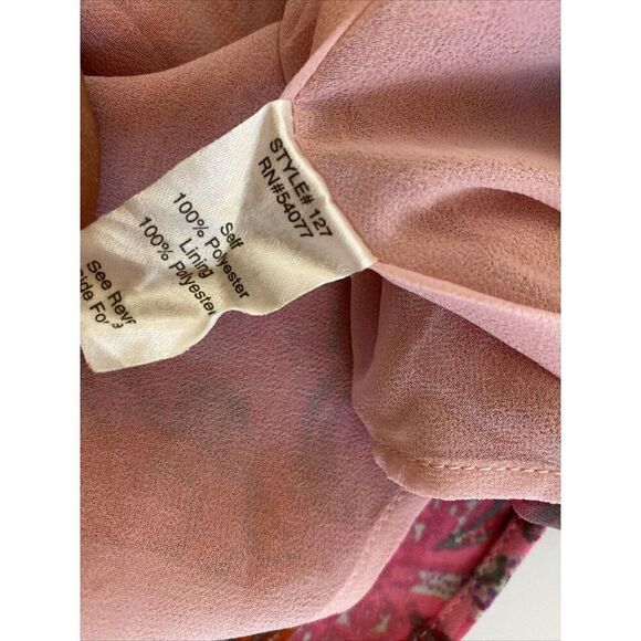 Womens CAbi Top Sleeveless Lined Silky Tunic Blouse Abstract Pink Orange Small - Picture 8 of 10